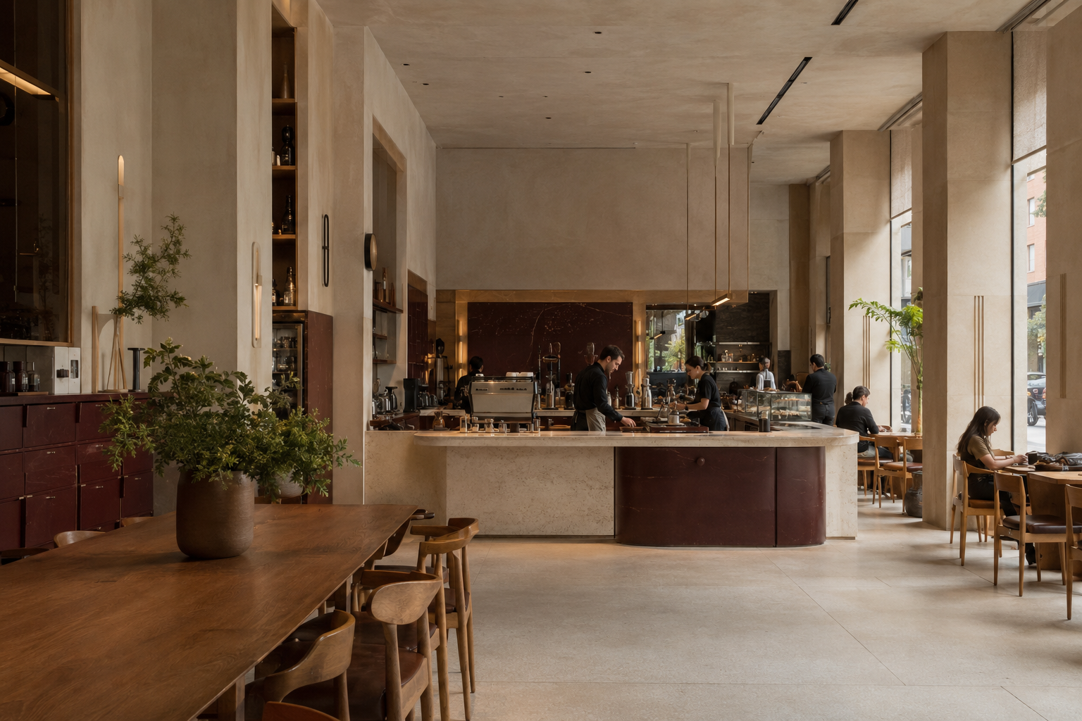 Concepto arquitectónico de un Centro de Experiencia de Café Cristetto